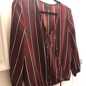 MAROON STRIPPED BLOUSE